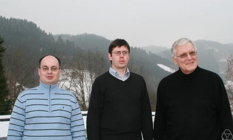 Д.В.Осипов, А.Б.Жеглов, Х.Курке – в математическом ин-те в Обервольфахе (2011 год), где они работали по программе «Researh in pairs».
